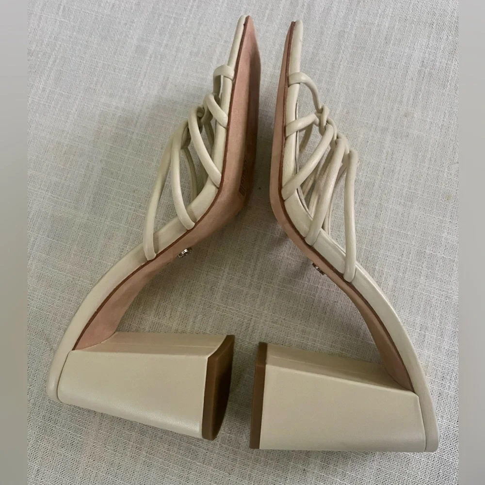 PAIGE “Becca” Slip On Strappy High Heel Sandals, Bone, Size US 9, NWOB. - Picture 3 of 11